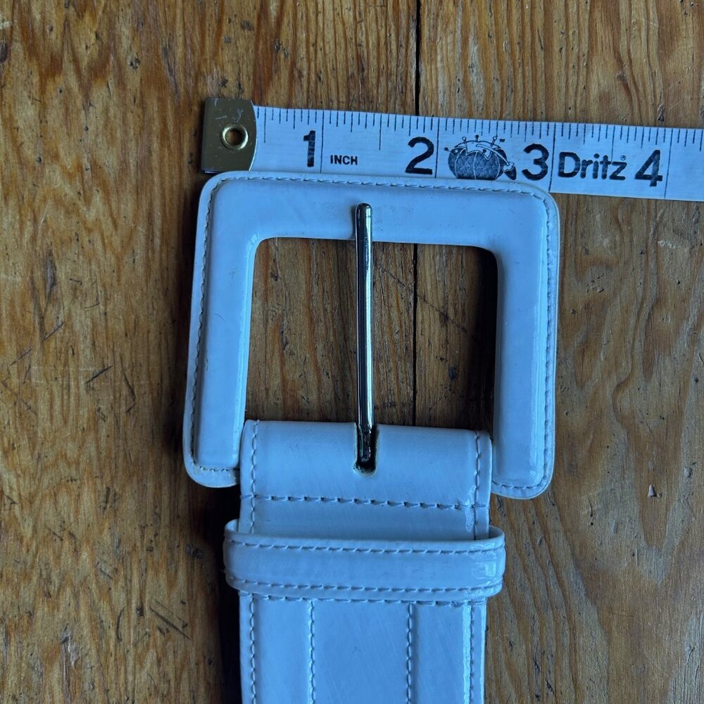 ACCEPTING ALL REASONABLE OFFERS! Ralph Lauren White Wide Leather Waist Belt - Picture 4 of 13